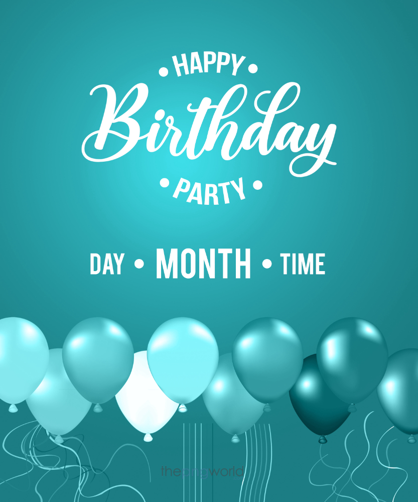 Birthday Balloons Invitation Card PSD Template birthday,invitation,card,invite,welcome,party,rsvp,template,event,baby shower,balloons